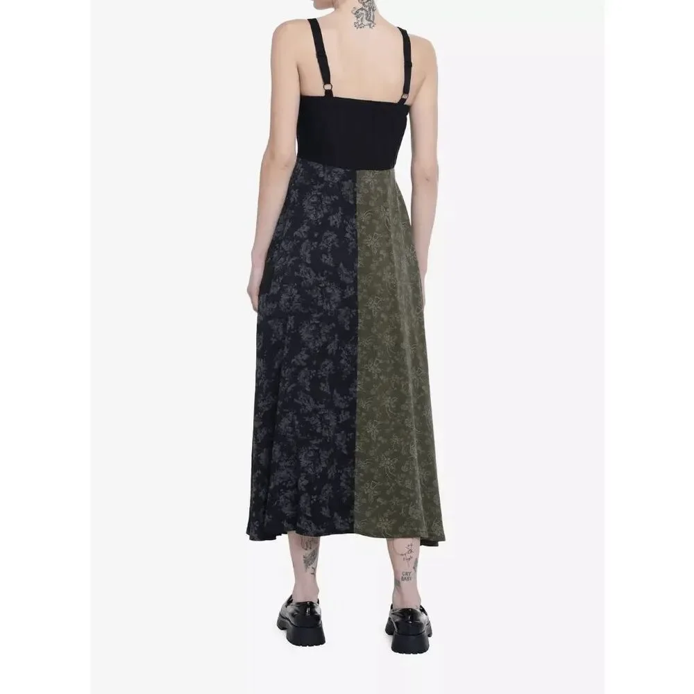 Thorn & Fable Hot Topic Skeleton Fairy Green Black Colorblock Dress L - Picture 3 of 9